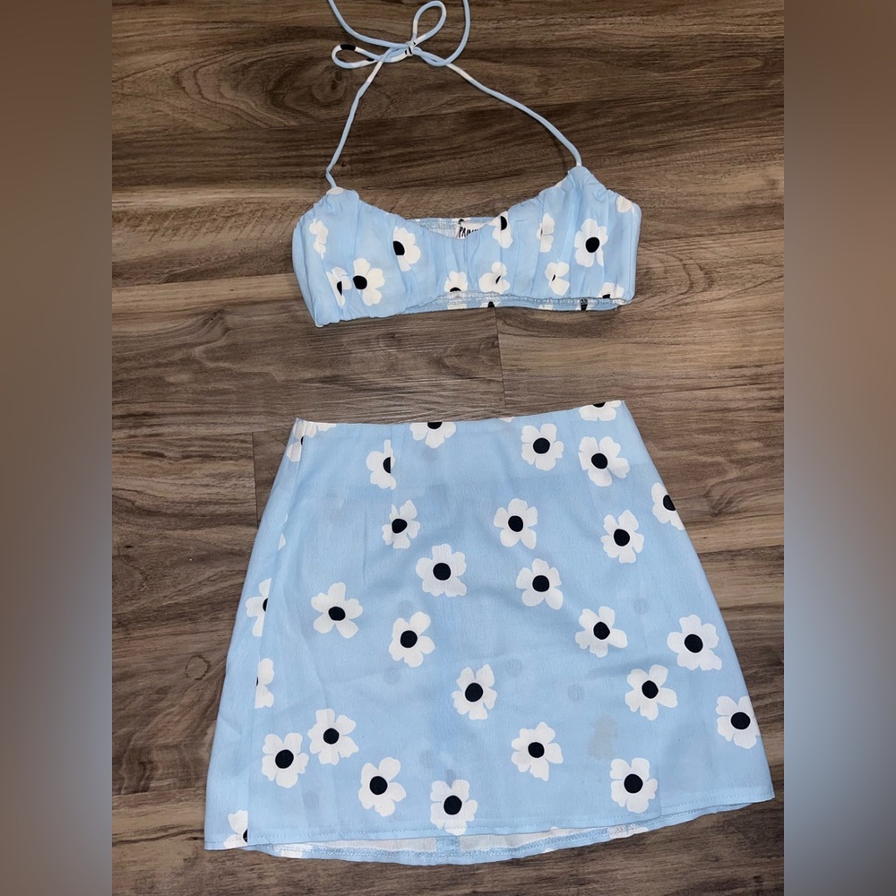 Floral Blue Two-Piece Set